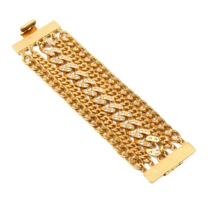 Ben-amun - Gold And Crystal Chain Bracelet