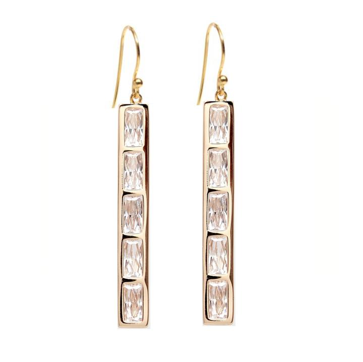 Rachael Ryen - Baguette Bar Drop Earrings