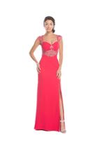 Aspeed - L1615 Sheer Embellished Evening Gown With Slit