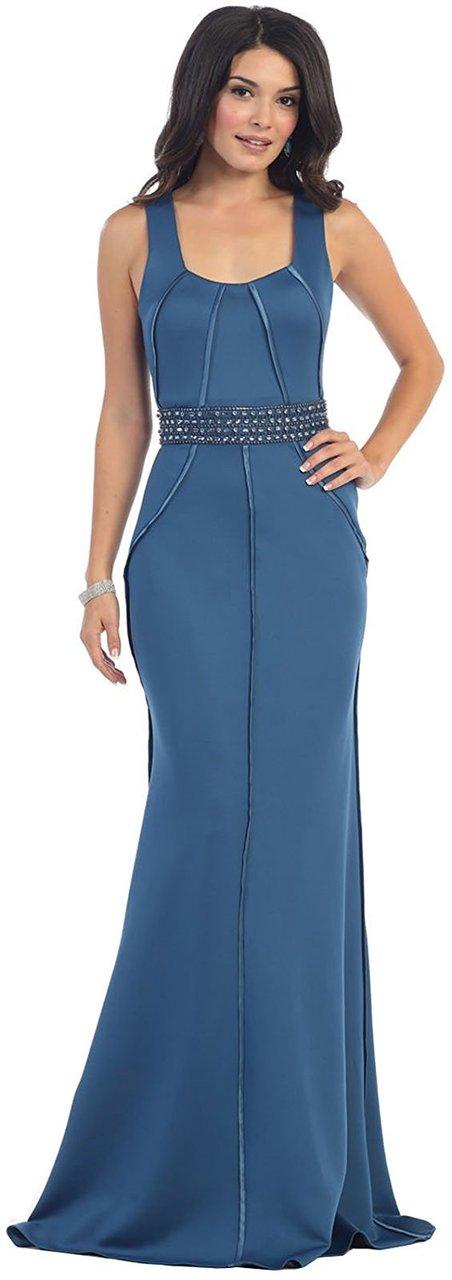 Lovely Silky Dress With Line Accents