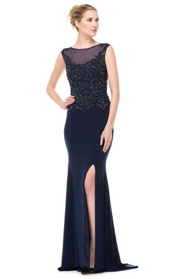 Marsoni By Colors - M155 Beaded Baroque Illusion Gown