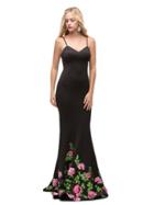 Black Spaghetti Strap Sweetheart Evening Dress