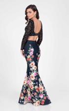 Terani Couture - Printed Two-piece Mermaid Gown 1712p2751