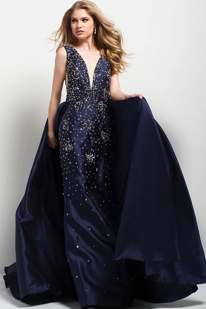 Jovani - 45063 Embellished V-neck Ballgown