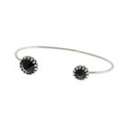Heather Hawkins - Splendor Spike Cut Bangle - Black Spinel / White Gold