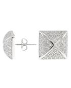 Cz By Kenneth Jay Lane - Pave Pyramid Stud Earrings