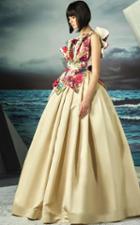 Mnm Couture - Embossed Asymmetrical A-line Gown G0820