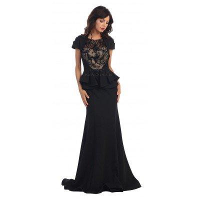 Elegant Long Short Sleeve Mermaid Dress