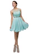 Dancing Queen - Ravishing Beaded Bateau Illusion A-line Prom Dress 9459