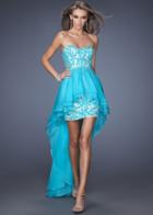 La Femme - 19707 Lace Sweetheart High Low Dress