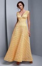 Beside Couture By Gemy - Bc1312 Lace Cap Sleeve V-neck A-line Dress