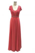 Glow By Colors - G620 Ruched Beaded Evening Dress
