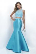 Intrigue - Beaded Lace Crop Top Two-piece Mermaid Dress 284