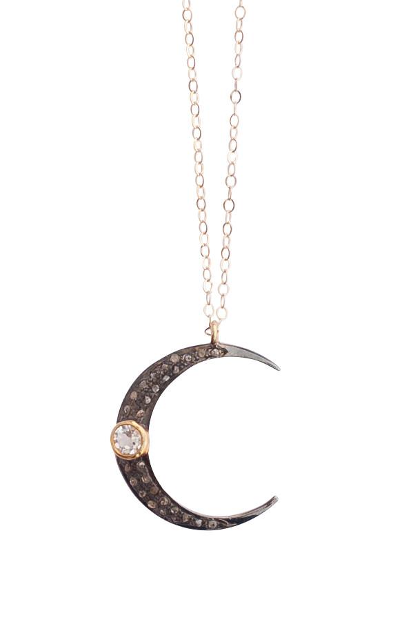 Heather Gardner - Crystal Crescent Moon Necklace
