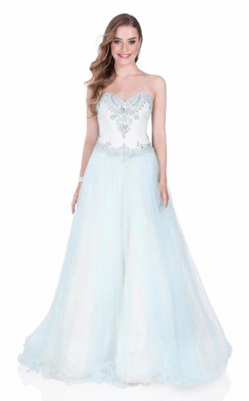 Terani Couture - 1611p1105g Strapless Bejeweled Ballgown