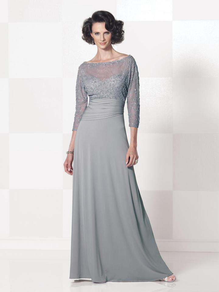 Cameron Blake By Mon Cheri - 114658 Long Dress In Silver