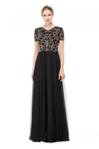 Marsoni By Colors - M156 Embellished V-neck A-line Dress