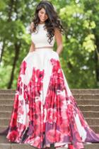 Jovani - 34028 Floral Print Two Piece A-line Dress