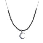 Ashley Schenkein Jewelry - Diamond Moon With Sapphire Necklace