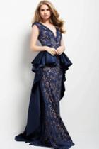 Jovani - 45168 Lace Satin Sheath Dress