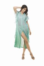 2018 Estivo Swimwear - Light Cotton Ombrã© Ruffled Shirt Dress Cu101/acq/11