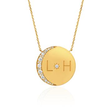 Logan Hollowell - New! Love You To The Moon And Back Necklace With Diamonds