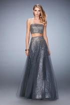 La Femme - 22379 Sequined Two Piece A-line Dress