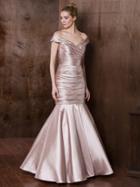 Marsoni By Colors - M197 Spliced Off Shoulder Trumpet Gown