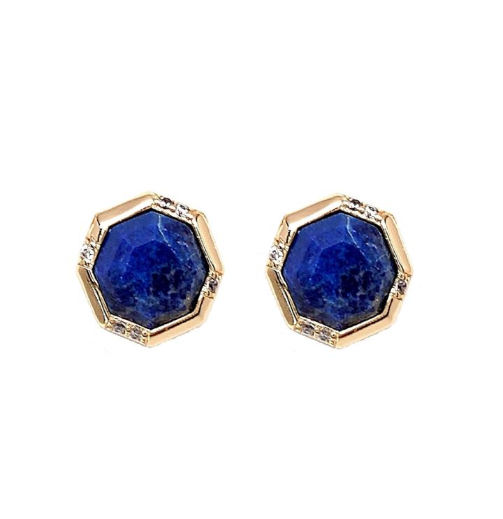 Rachael Ryen - Octagon Stud Earrings - Lapis