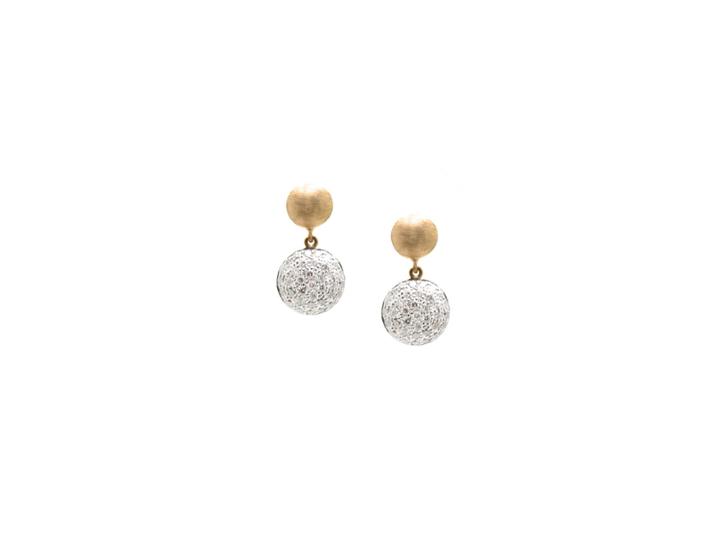 Tresor Collection - Lente 2 Tier Earrings With Pave Diamond In 18k Yg