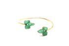 Tresor Collection - Emerald Leaf Bangle In 18k Yellow Gold