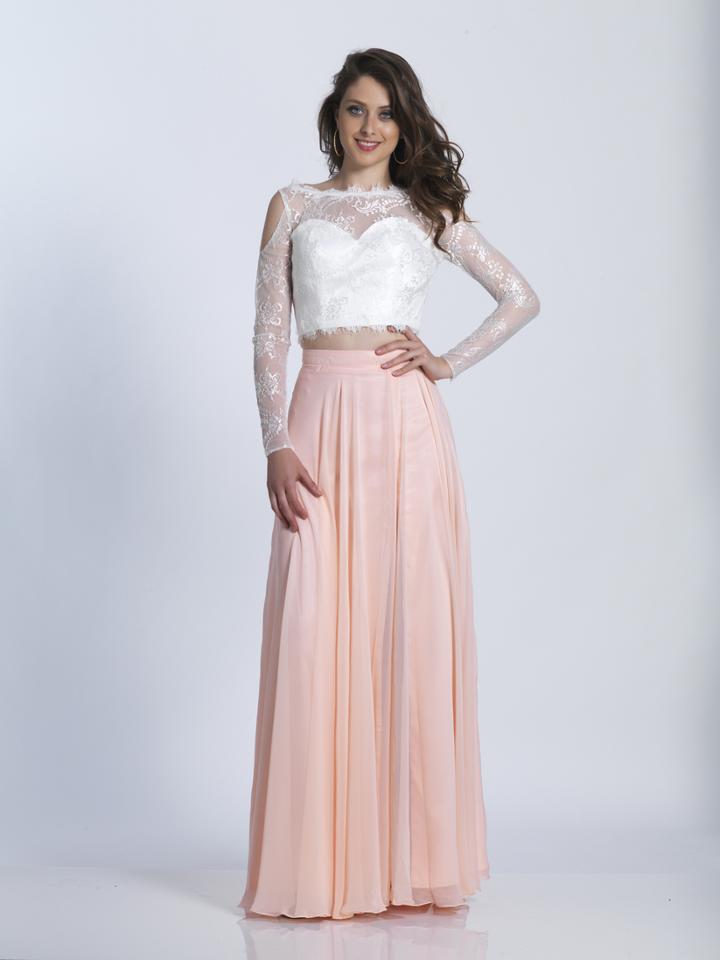 Dave & Johnny - 3472 Two-piece Long Sleeve Illusion Lace Gown