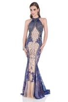 Terani Couture - Beaded High Neck Evening Gown 1611e0196b