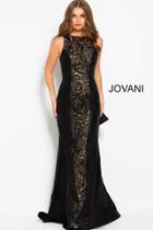 Jovani - 41916 Sleeveless Embroidered Bateau Sheath Dress