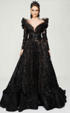 Mnm Couture - 2378 Long Sleeved Lace Sequined Evening Gown