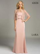 Lara Dresses - Classic Evening Gown With Embellished Sheer Jacket 42626