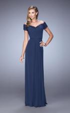 La Femme - 21613 Jeweled Lace Off Shoulder Gown