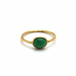 Tresor Collection - Emerald Oval Ring In 18k Yellow Gold