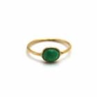 Tresor Collection - Emerald Oval Ring In 18k Yellow Gold