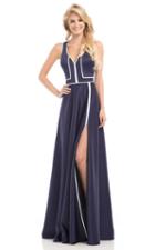 Johnathan Kayne - 7021 V-neck Jersey A-line Dress