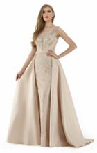 Morrell Maxie - 15906 Beaded V Neck Gown With Overskirt