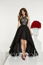 Panoply - 14893 Floral Halter Lace High Low Dress