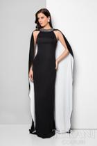 Terani Evening - Crystal Adorned Sheath Gown With Cape Detail 1711e3179
