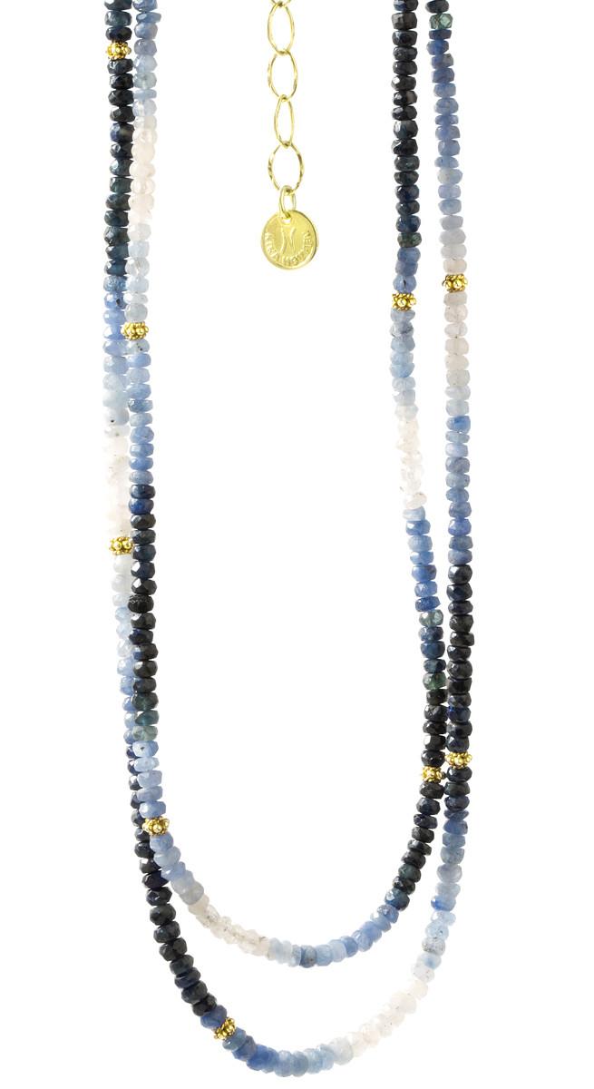 Nina Nguyen Jewelry - September Sapphire Birthstone Harmony Long Vermeil Necklette