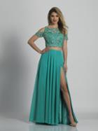 Dave & Johnny - A6195 Two Piece Bateau A-line Dress