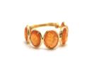 Tresor Collection - Mandarine Garnet Oval Stackable Ring Bands With Adjustable Shank In 18k Yellow Gold