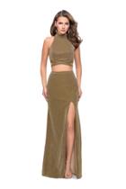 La Femme - 25604 Two-piece High Neck Cutout Jersey Gown