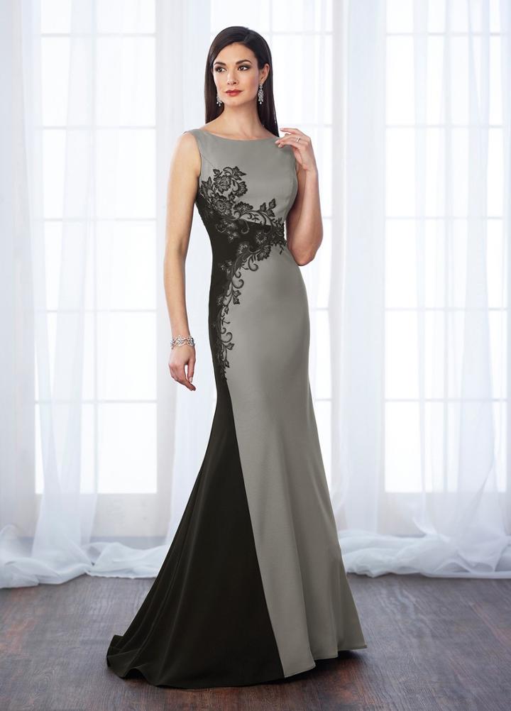 Cameron Blake - 217651 Sleeveless Bateau Floral Long Gown