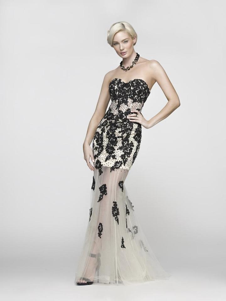 Bg Haute - G3118 Dress In Black And Nude