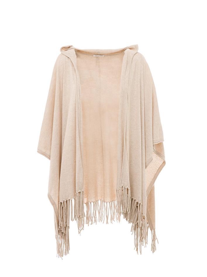 Minnie Rose - Cotton Fringe Serape Poncho